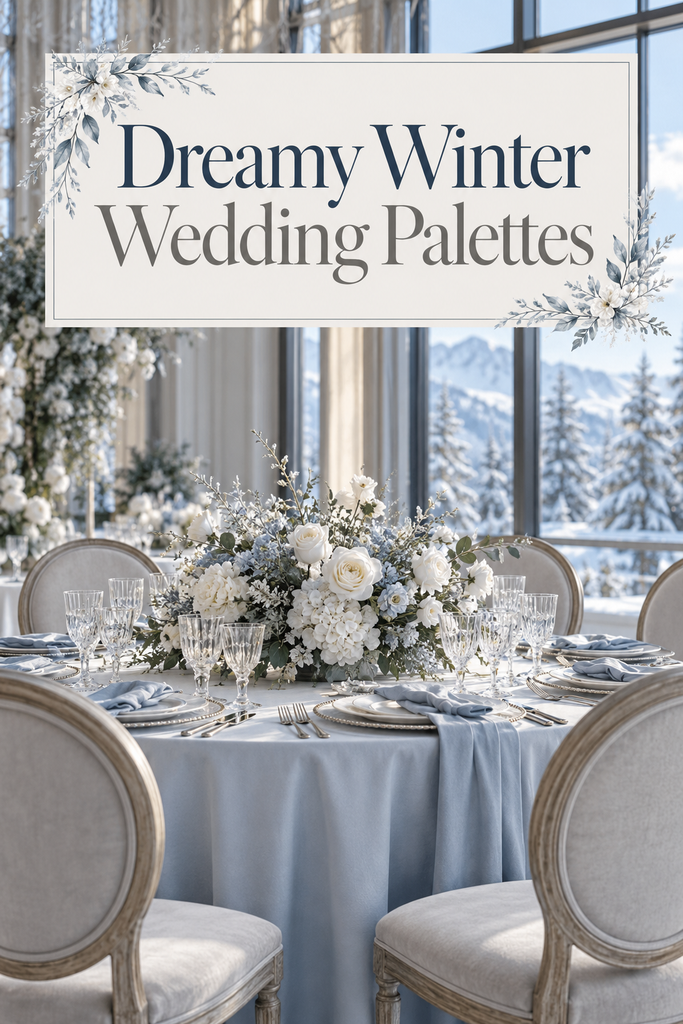 Dreamy winter wedding color palette
