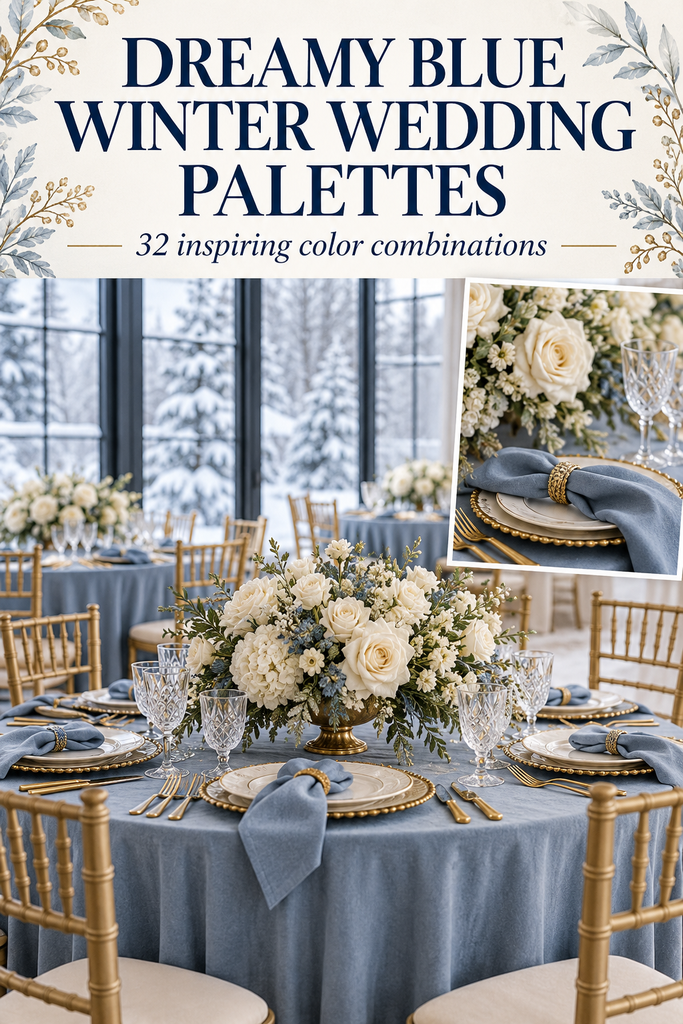 French blue winter wedding color palette