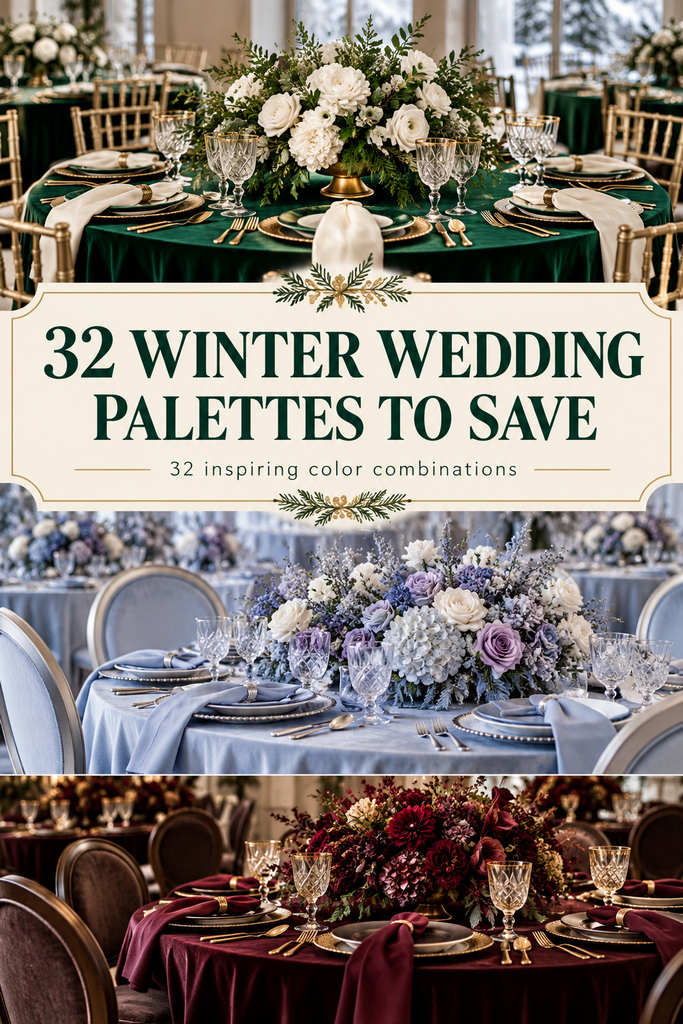 Luxe winter wedding color palettes