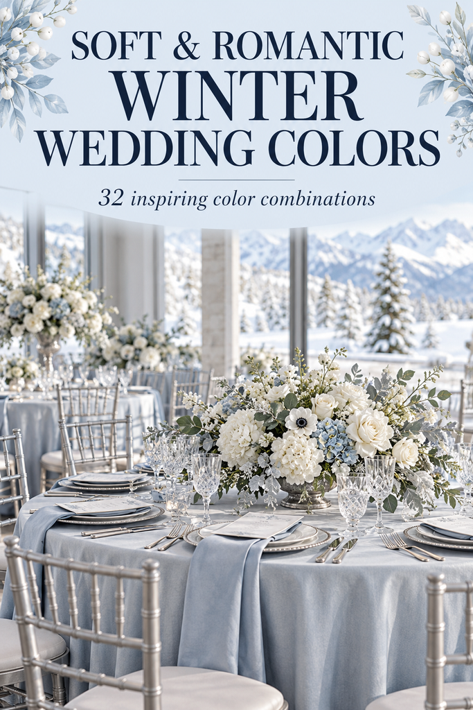 Soft winter wedding color palette