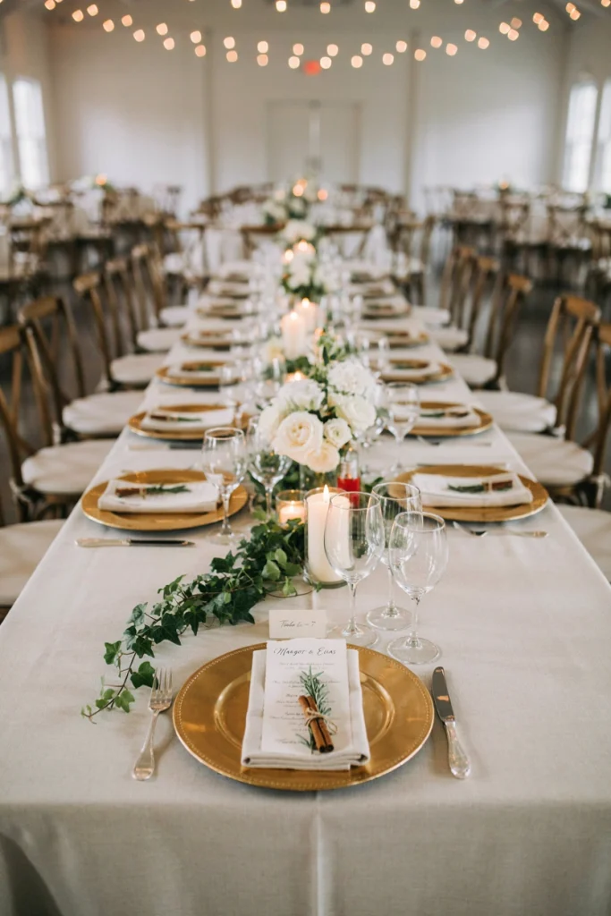 Linen napkins tied with a cinnamon stick bundle