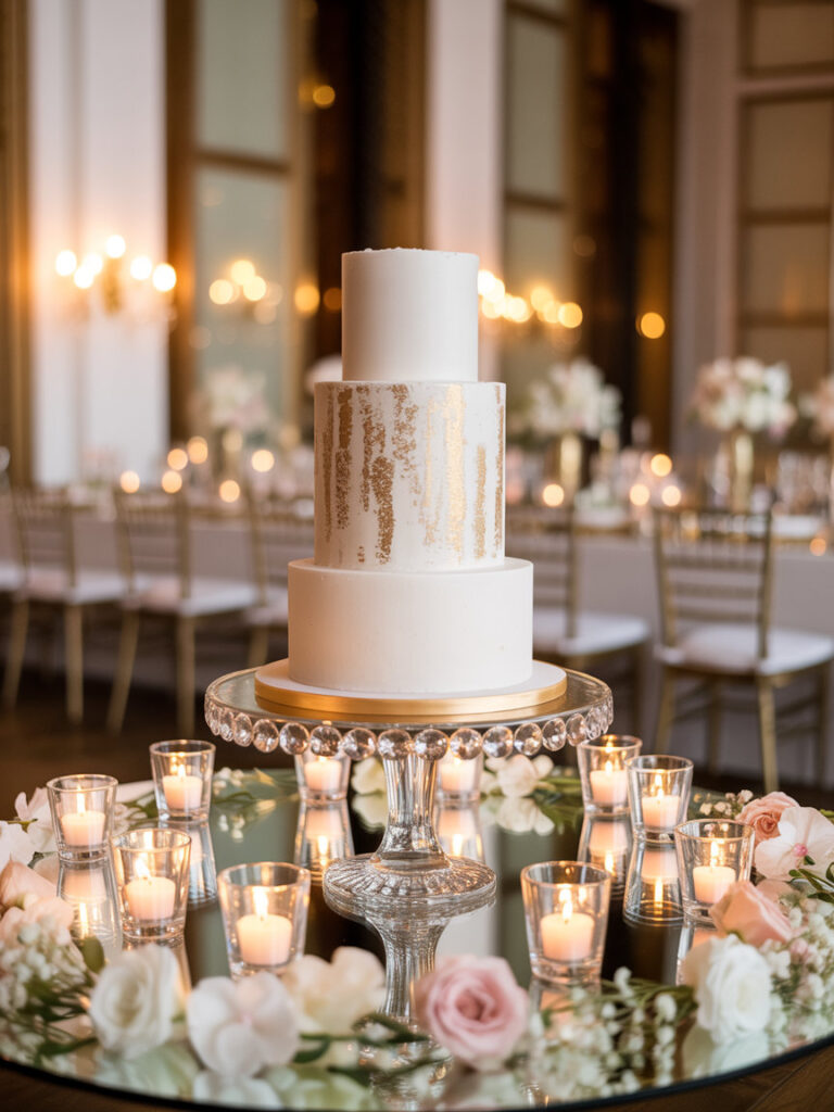 Budget White and Gold Wedding Cakes That Scream Luxury