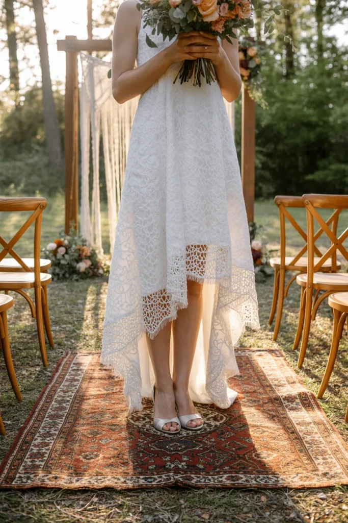 Aisle Lined with Vintage Persian Rugs