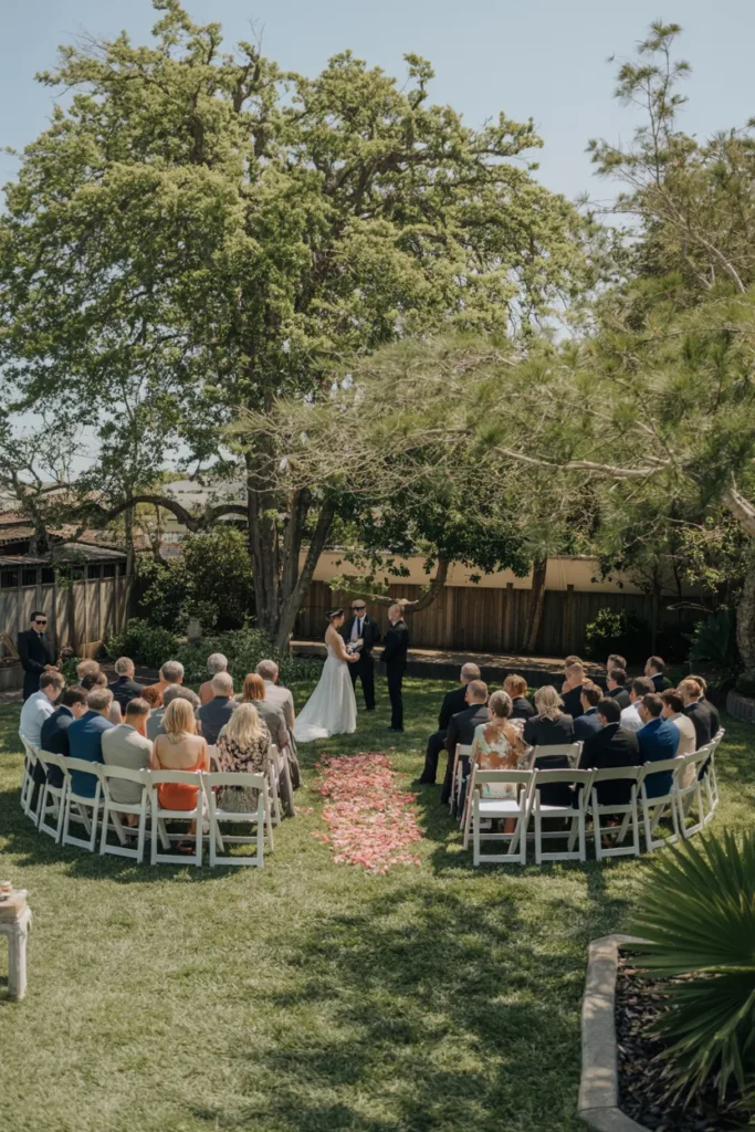 Circular Ceremony Seating on the Lawn