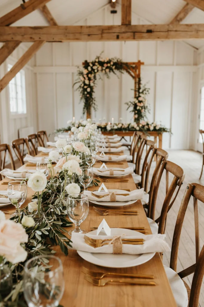 Flatware wrapped in a linen napkin and tied with jute twine