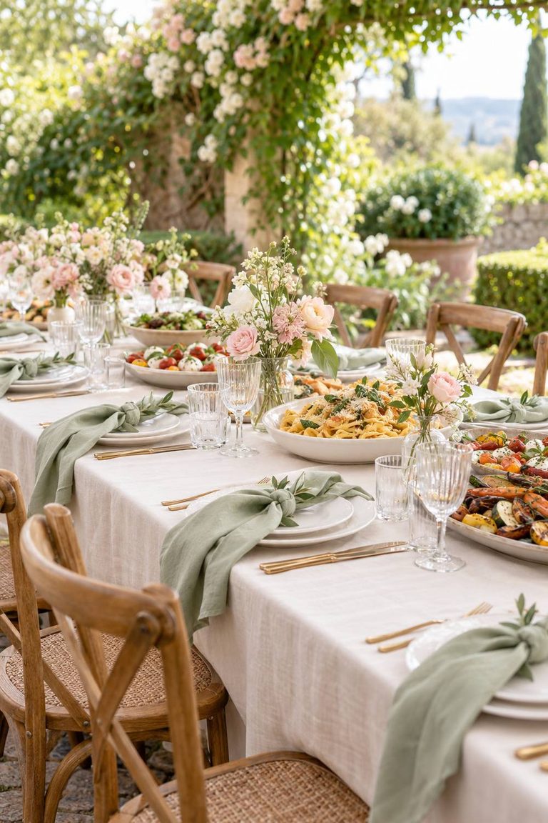 25 Cute Family Style Wedding Dinner Table Decor Ideas