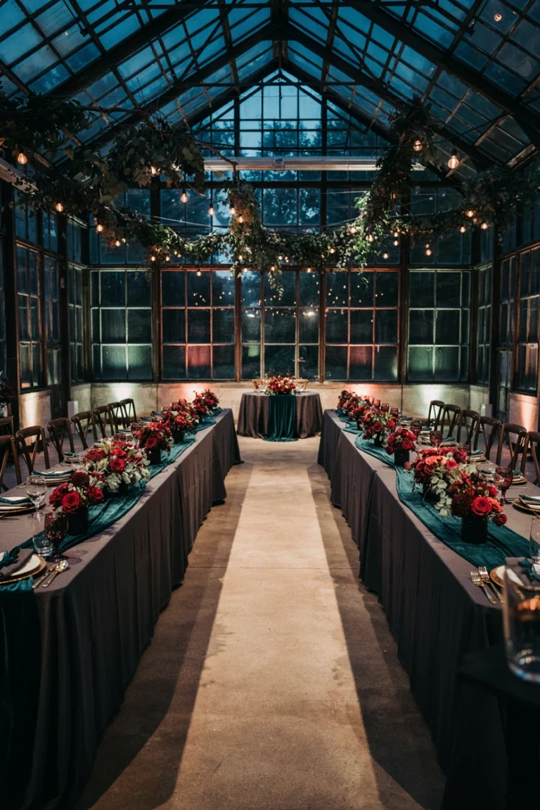 midnight garden moody winter wedding