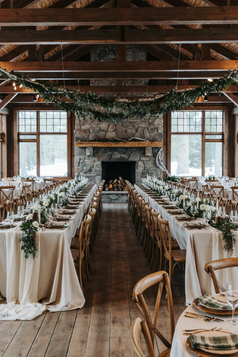 winter cabin wedding